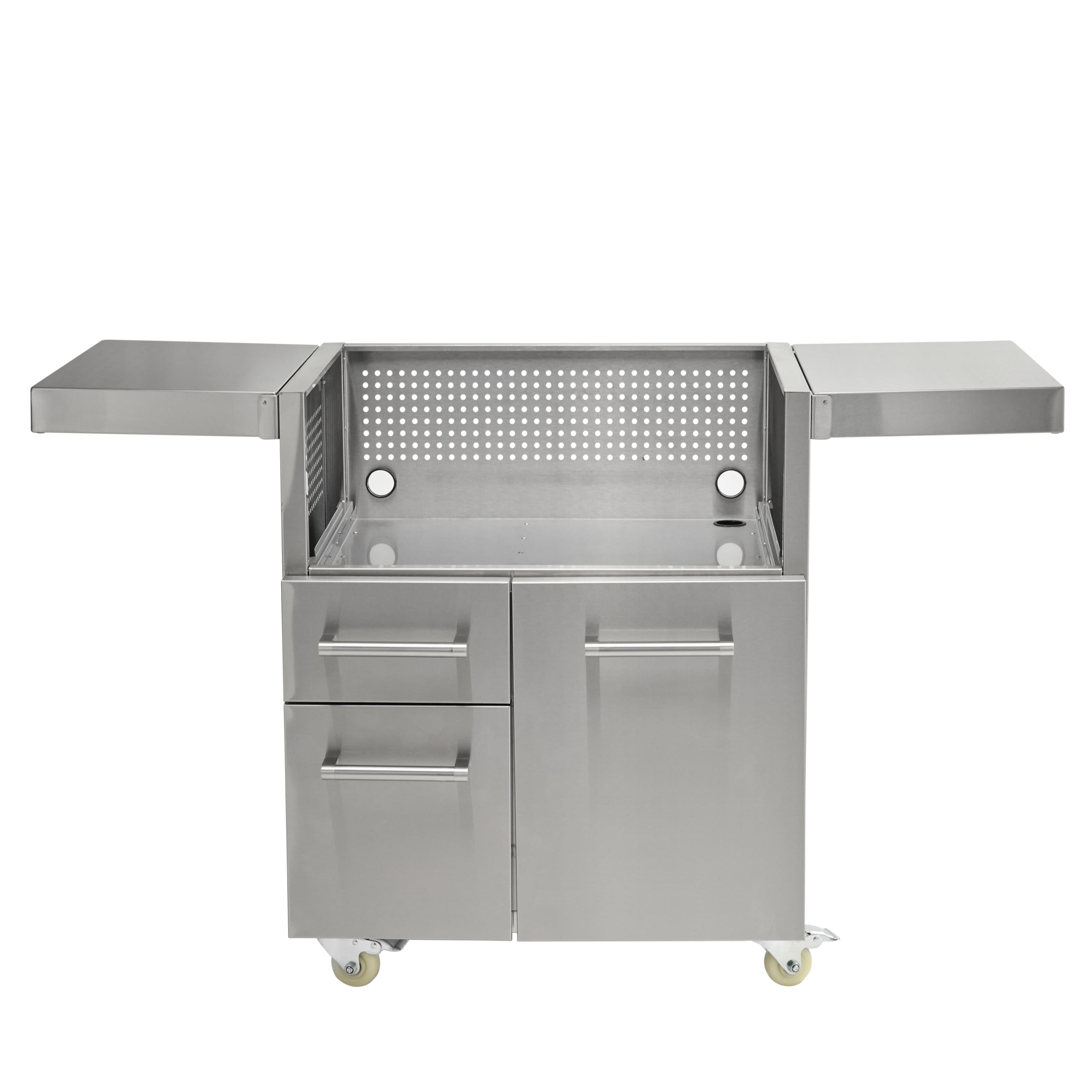 Angle. Coyote Outdoor Living - Coyote Outdoor Living cart for 30" Flat Top Grill - Stainless Steel.