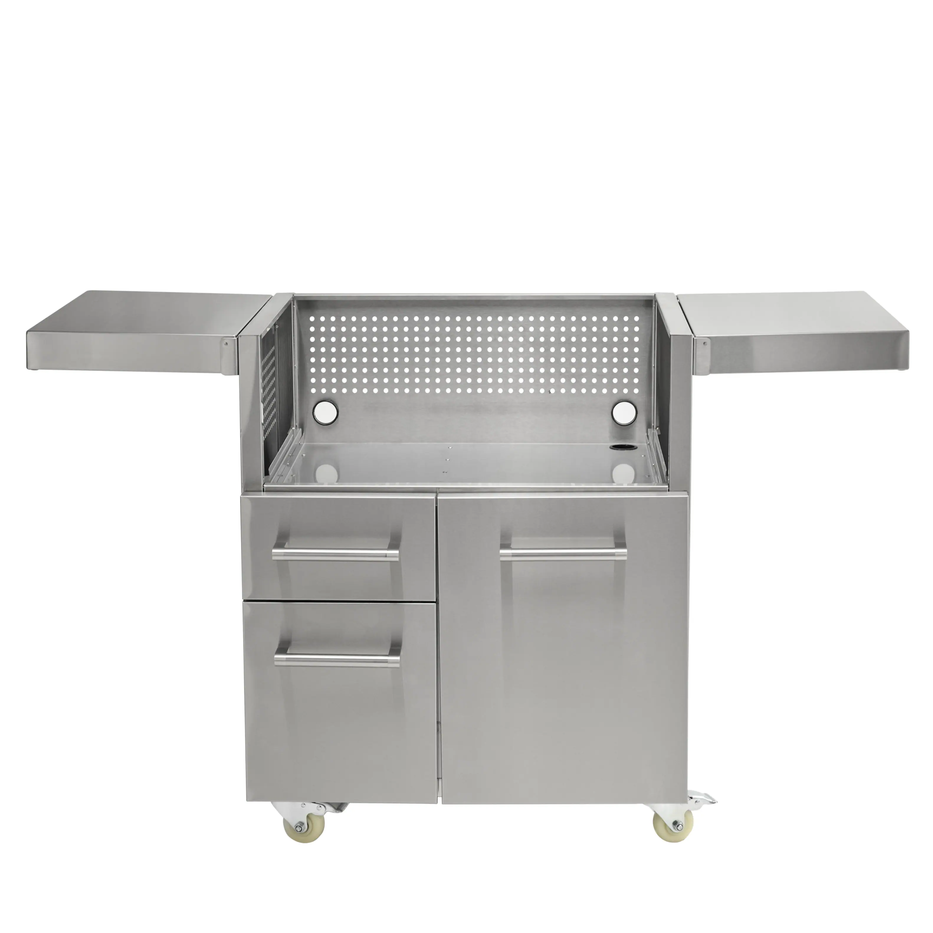 Angle. Coyote Outdoor Living - Coyote Outdoor Living cart for 30" Flat Top Grill - Stainless Steel.