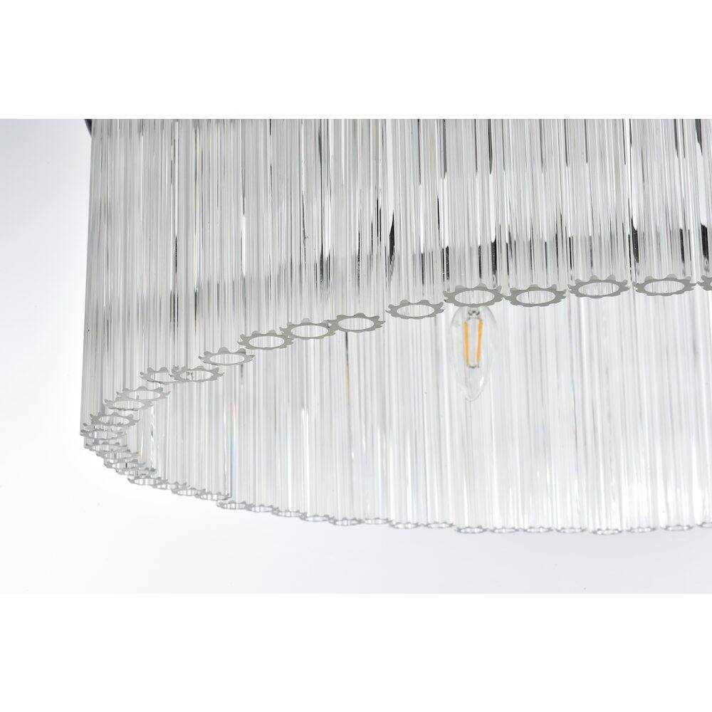 Alt View 1. Elegant Lighting - Harlow 24 Inch Chandelier In Black - Black And Clear.