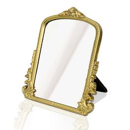 Pacoar Cade - Champagne Vintage Baroque Vanity Mirror Small Arched Makeup Free Standing For Dresser Bedroom Living Room - Default