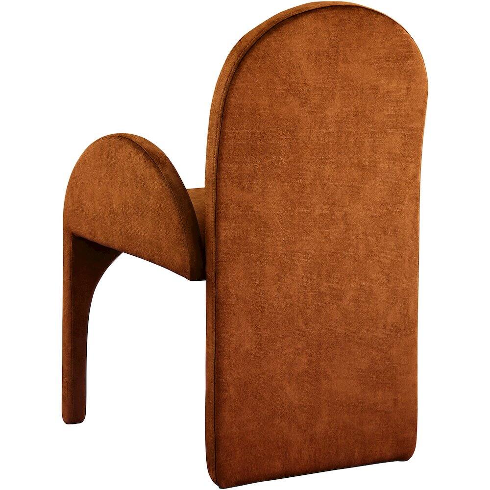 Alt View 1. Meridian Furniture - Summer Cognac Velvet Dining Arm Chair, Set of 2 - Brown.
