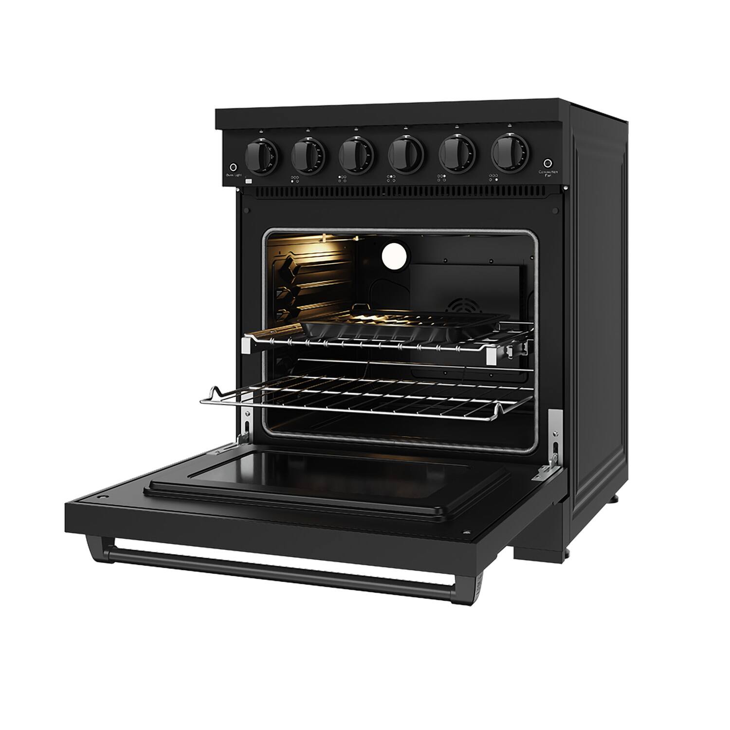 Alt View 2. Thor Kitchen - Gordon Ramsay Series by Thor Kitchen 4.55 Cu. Ft Freestanding Electric Range - Matte Black.