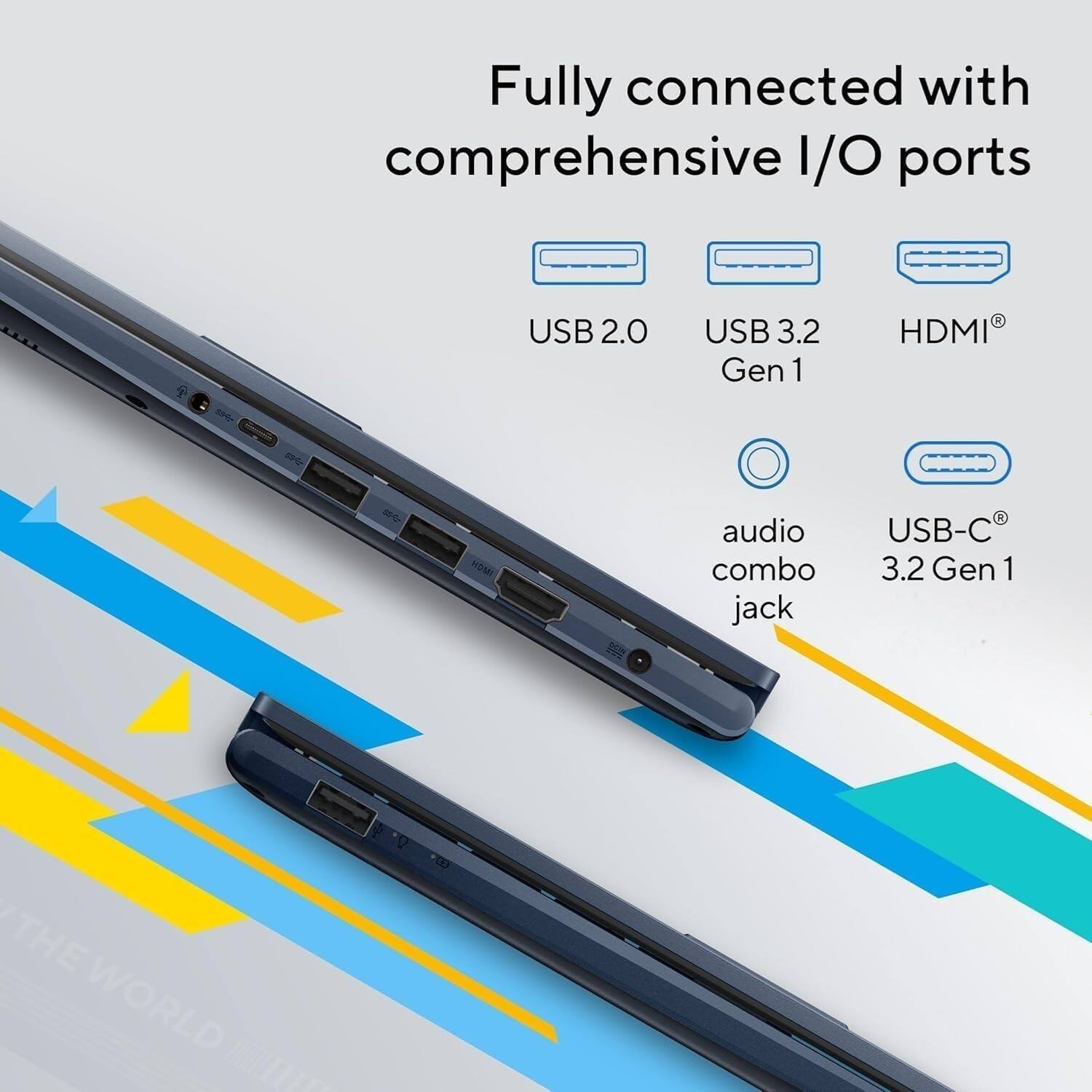 Fully connected with comprehensive I/O ports

- USB 2.0
- USB 3.2 Gen 1
- HDMI
- audio combo jack
- USB-C 3.2 Gen 1