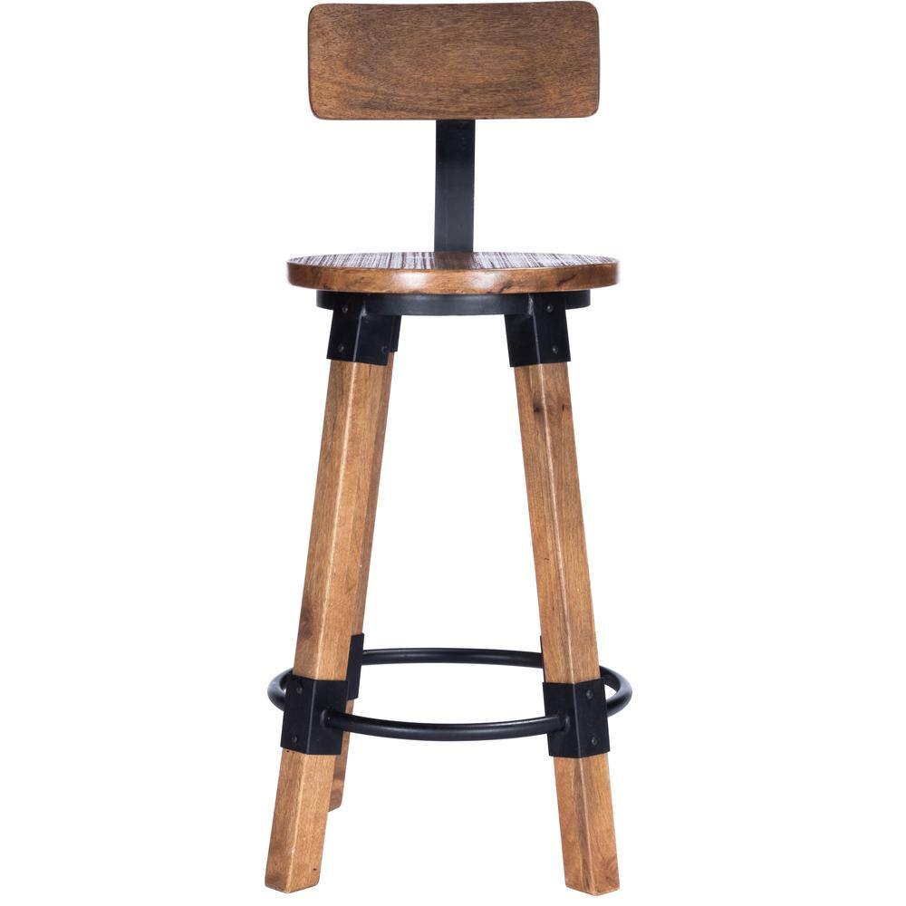 Alt View 4. Butler Specialty - Mountain Lodge Wood & Metal 26" Counter Stool - Natural Wood.