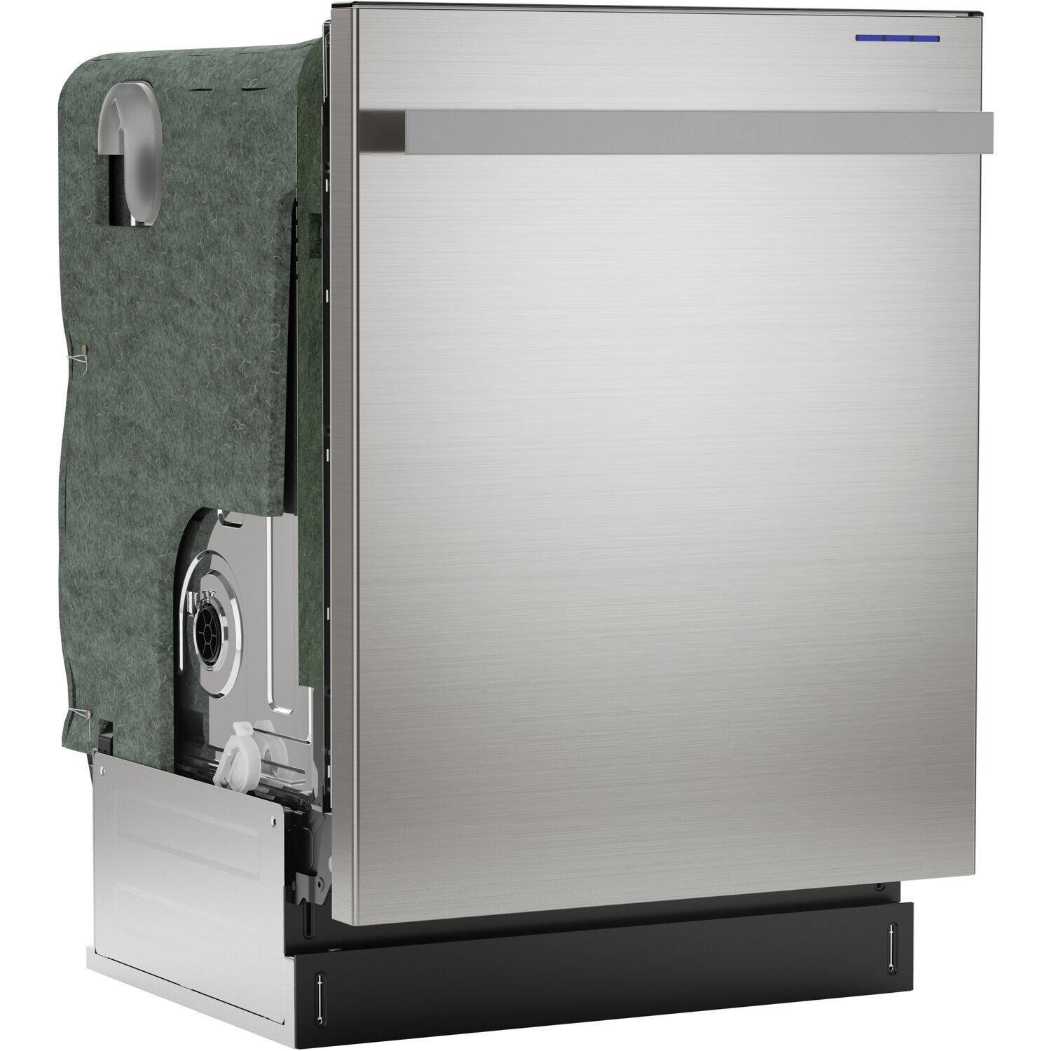 Angle. Sharp - 24-In. Top Control Slide-In Dishwasher in Stainless Steel.