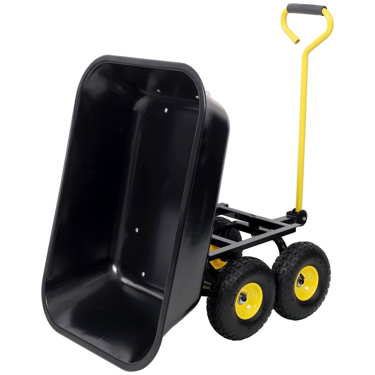 Alt View 6. Loheer - Loheer Metal Dumping Cart 600lb Garden Cart Utility Yard Cart Black.