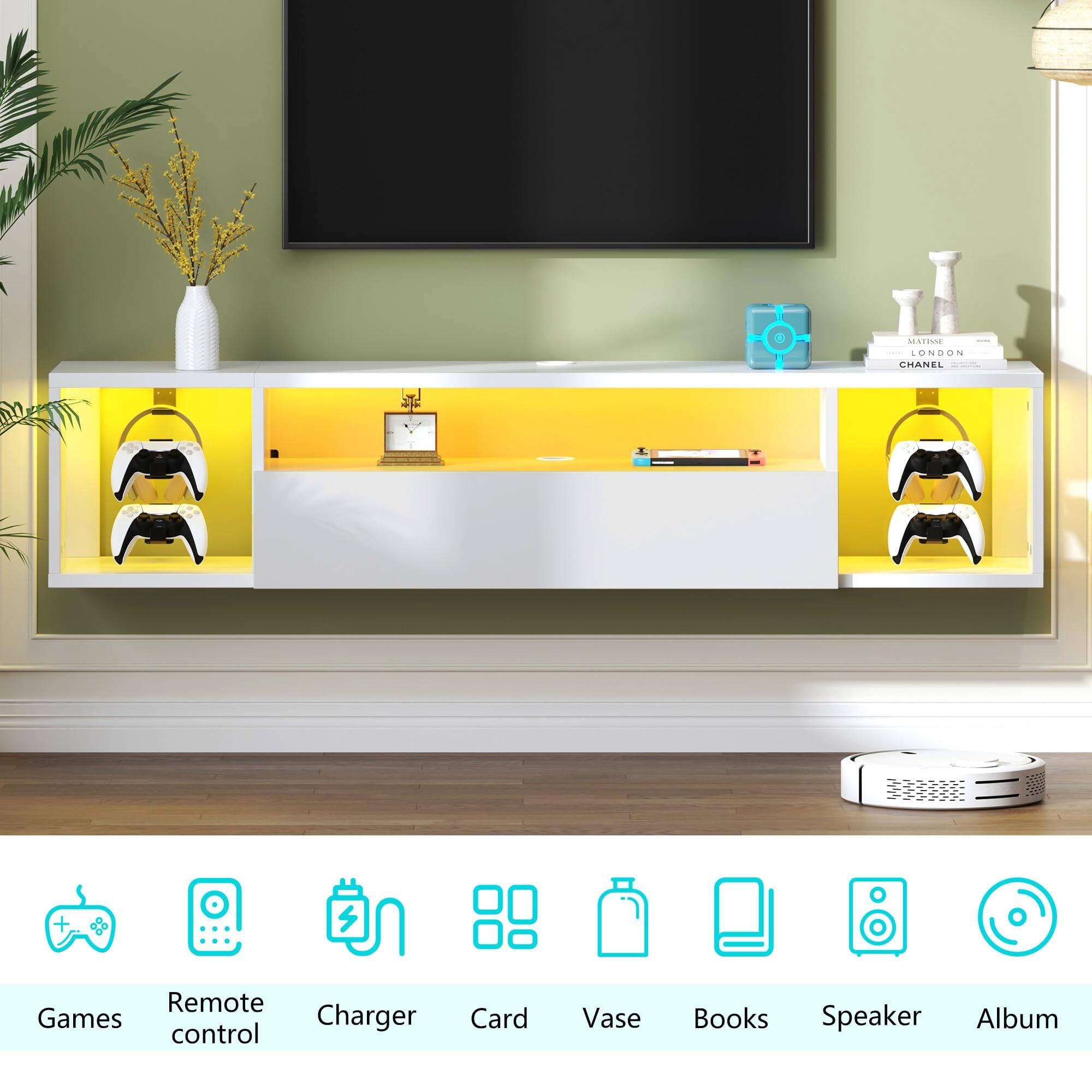 Games  
Remote control  
Charger  
Card  
Vase  
Books  
Speaker  
Album