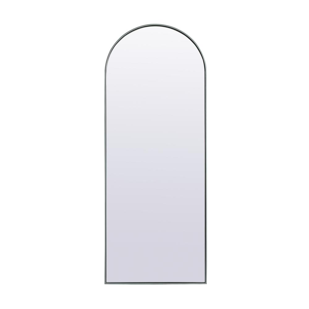 Alt View 4. Elegant Decor - Metal Frame Arch Full Length Mirror 28x74 Inch in Silver - Silver.
