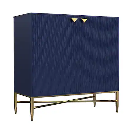 Front. Boyel Living - 2 Door Locker Accent Cabinet - Navy.