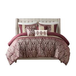 Gracie Mills - Delilah 6 Piece Jacquard Comforter Set - Plum