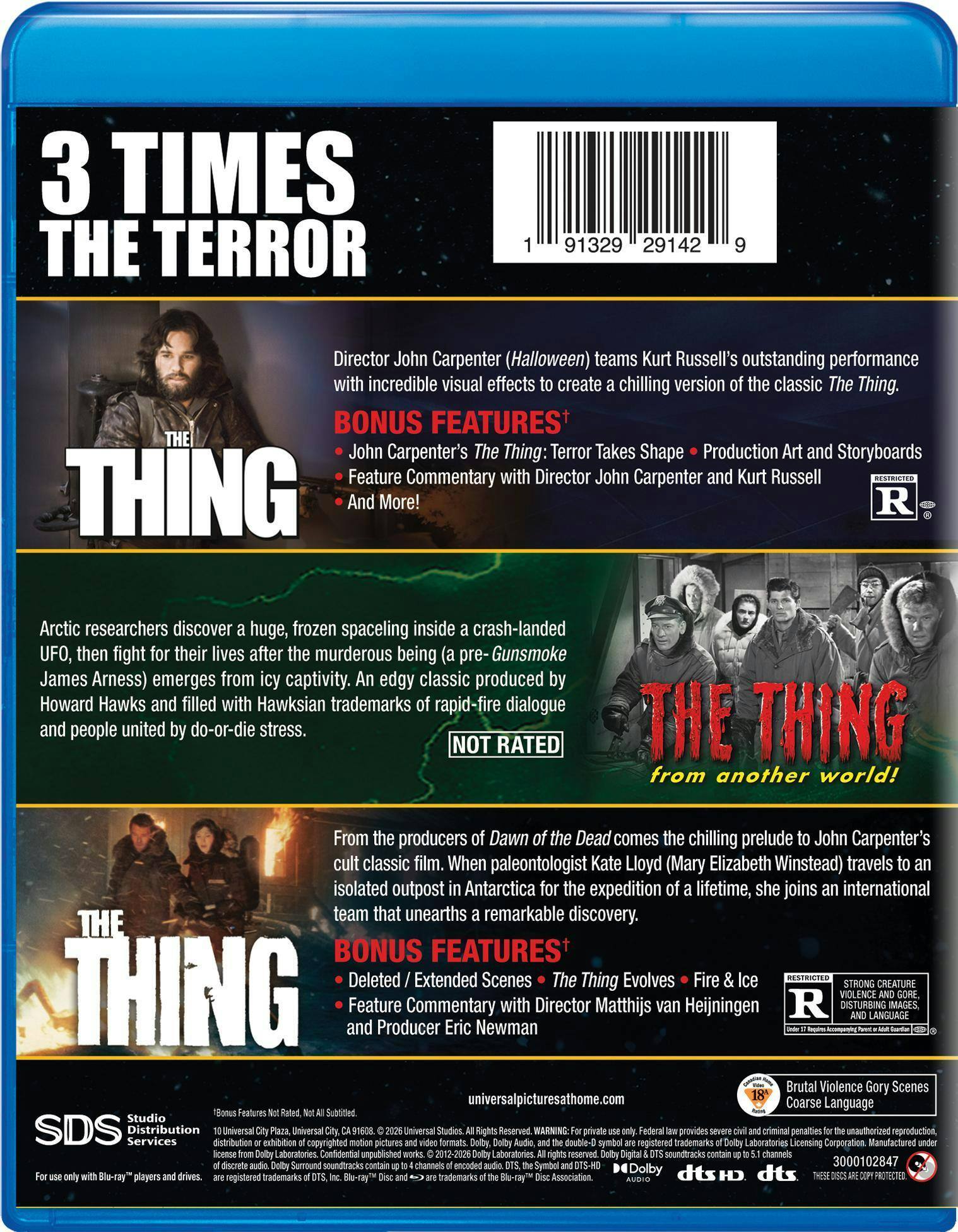 Back. The Thing 3-Movie Collection   - BLU-RAY.