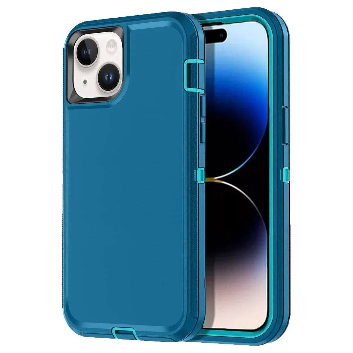 Entronix - Heavy Duty Case for iPhone 15 Plus - Ultimate Triple-Layer Protection - Teal