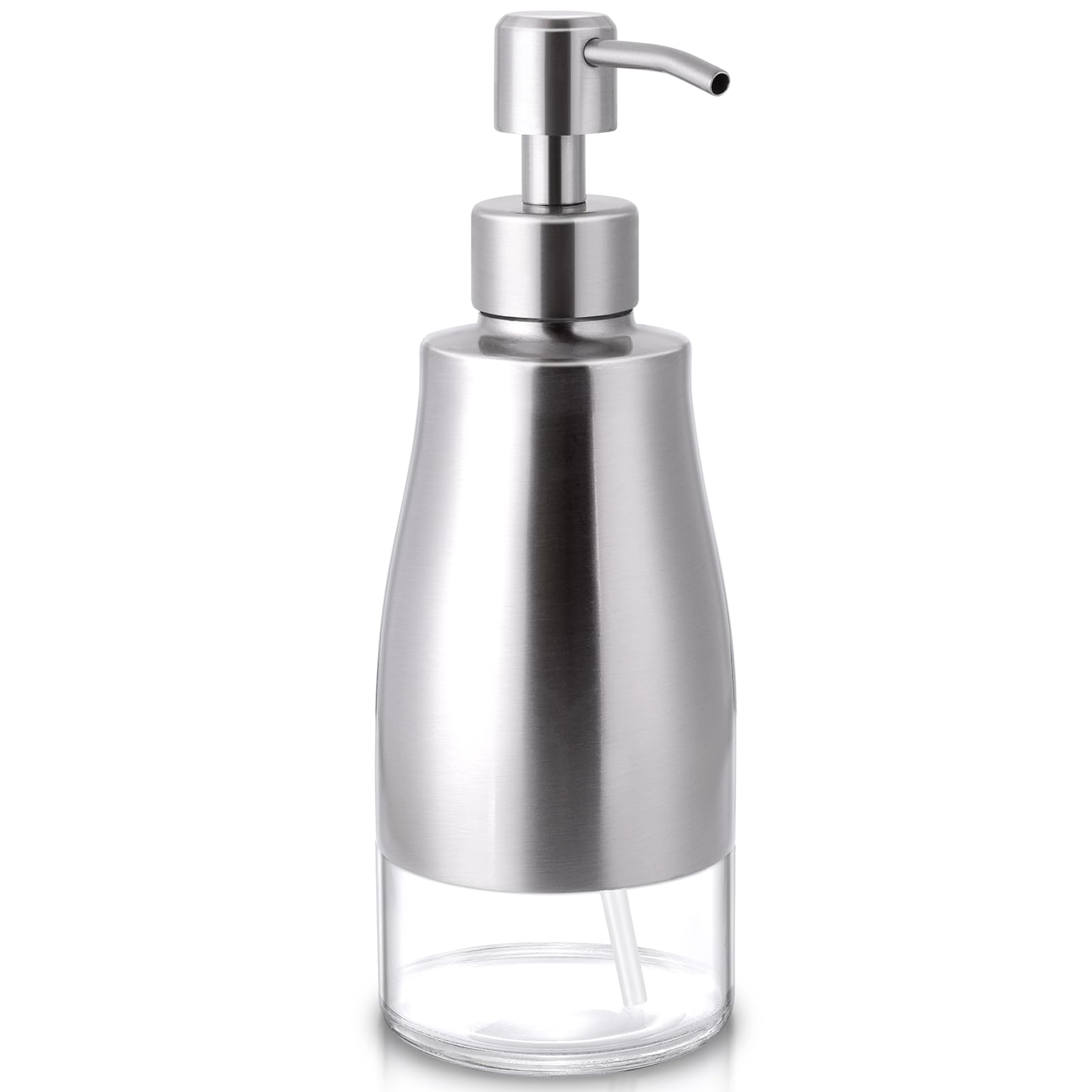 Dapper Styles Stainless Countertop Soap Dispenser Liquid Bottle And ...