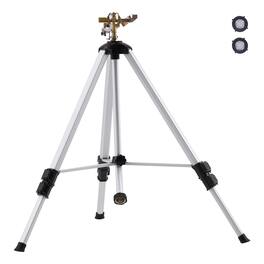 VEVOR - Impact Sprinkler on Tripod Base, Heavy Duty Tripod Sprinklers with Brass Head & 3/4" Connector, 360 Degree Large Area - White