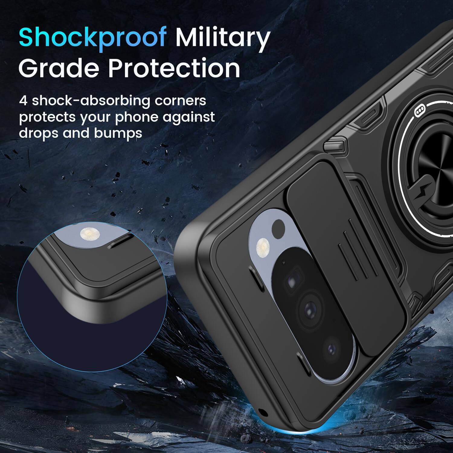 Shockproof Military Grade Protection

4 shock-absorbing corners protects your phone against drops and bumps