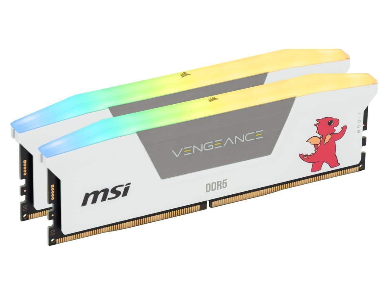 CORSAIR Vengeance RGB 32GB DDR5 6000MHz RAM (2x16GB) White MSI