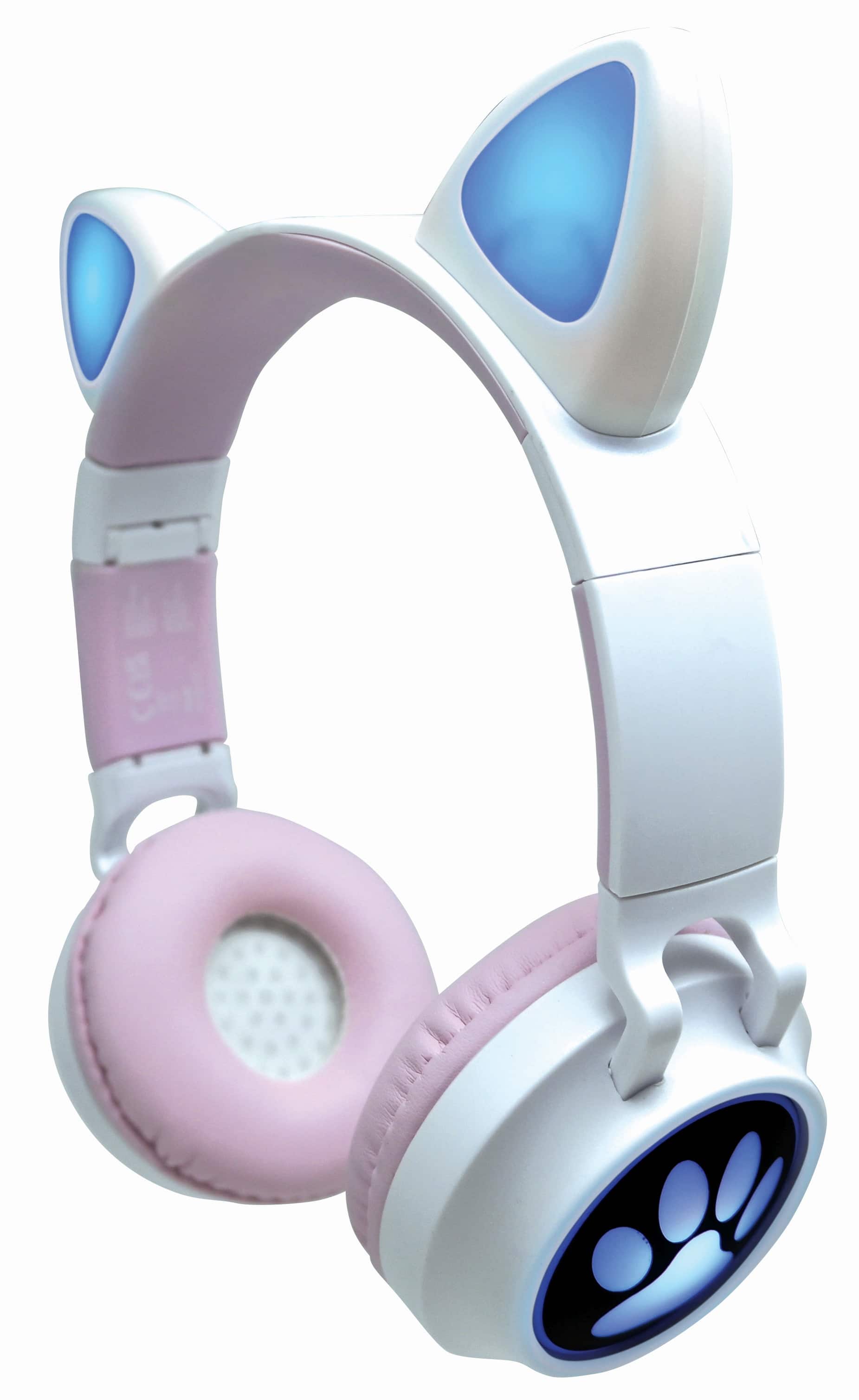 Lexibook - Cat’s Ears Shape Wireless Rechargeable Headphones with Lights