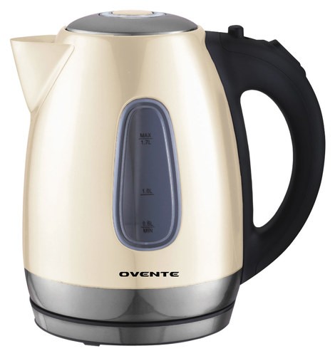 Ovente Electric Stainless Steel Kettle - 1.7 Liters - Beige