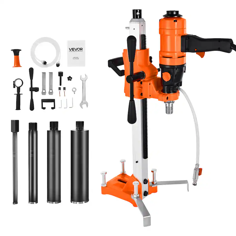 Portable Core Rigs VEVOR Diamond Core Drilling Machine, 8 in Drilling Diameter, 2 in 1 ...