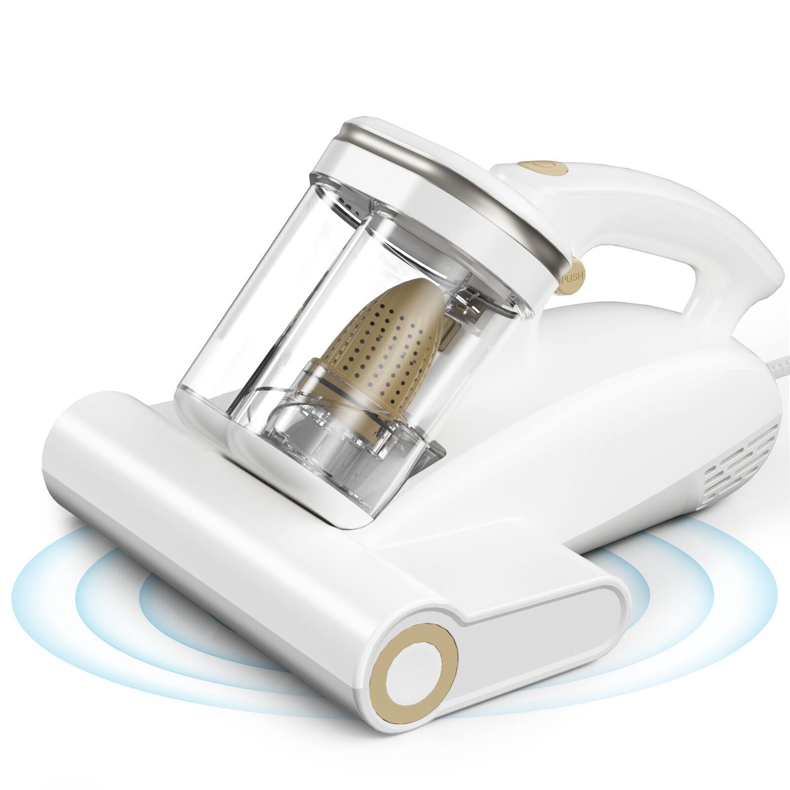 Teendow - 500W Mattress Vacuum with 253.7nm UV-C Light, 16kPa Bed Vacuum, 140°F Heat, for Bed, Sofa, Couch(500W, Corded) - White