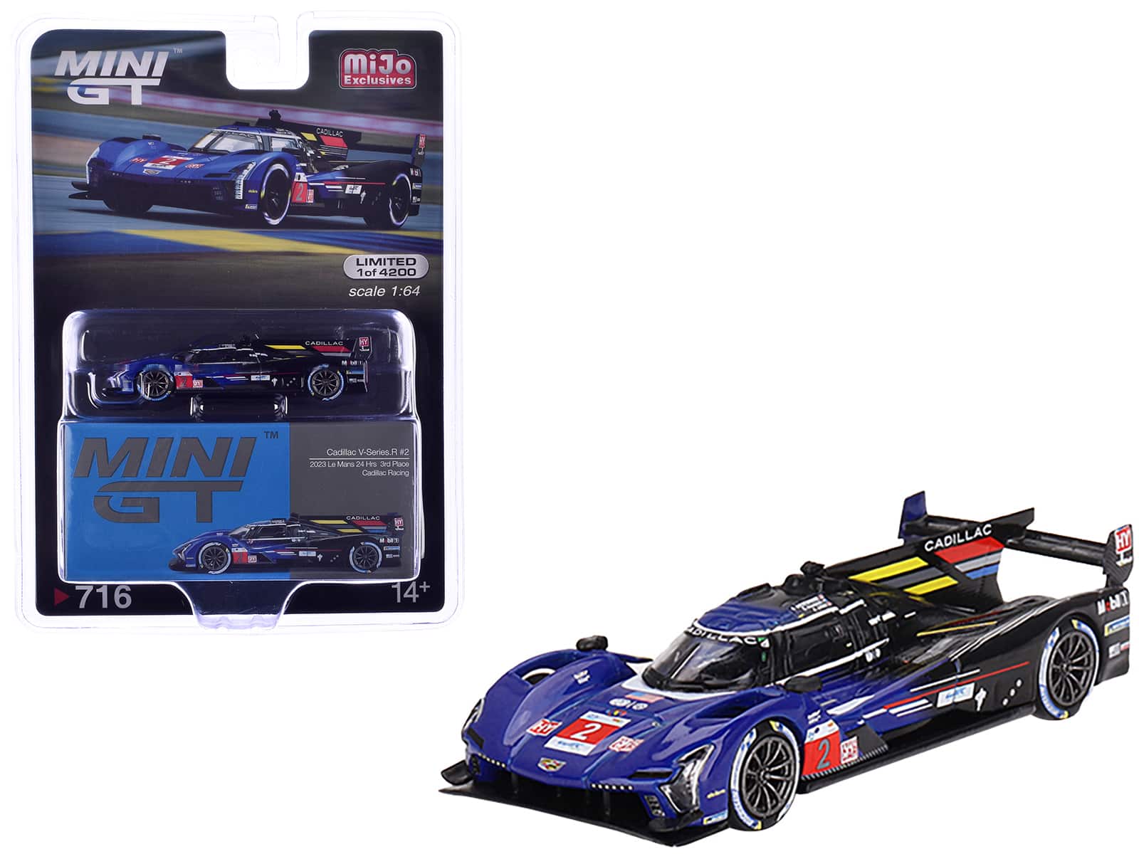True Scale Miniatures - Cadillac V-Series.R #2 "Cadillac Racing" 3rd Place "24 Hours of Le Mans" (2023) 1/64 Diecast Model Car by Mini GT