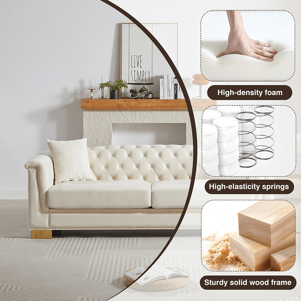 LOVE SIMPLY

- High-density foam
- High-elasticity springs
- Sturdy solid wood frame