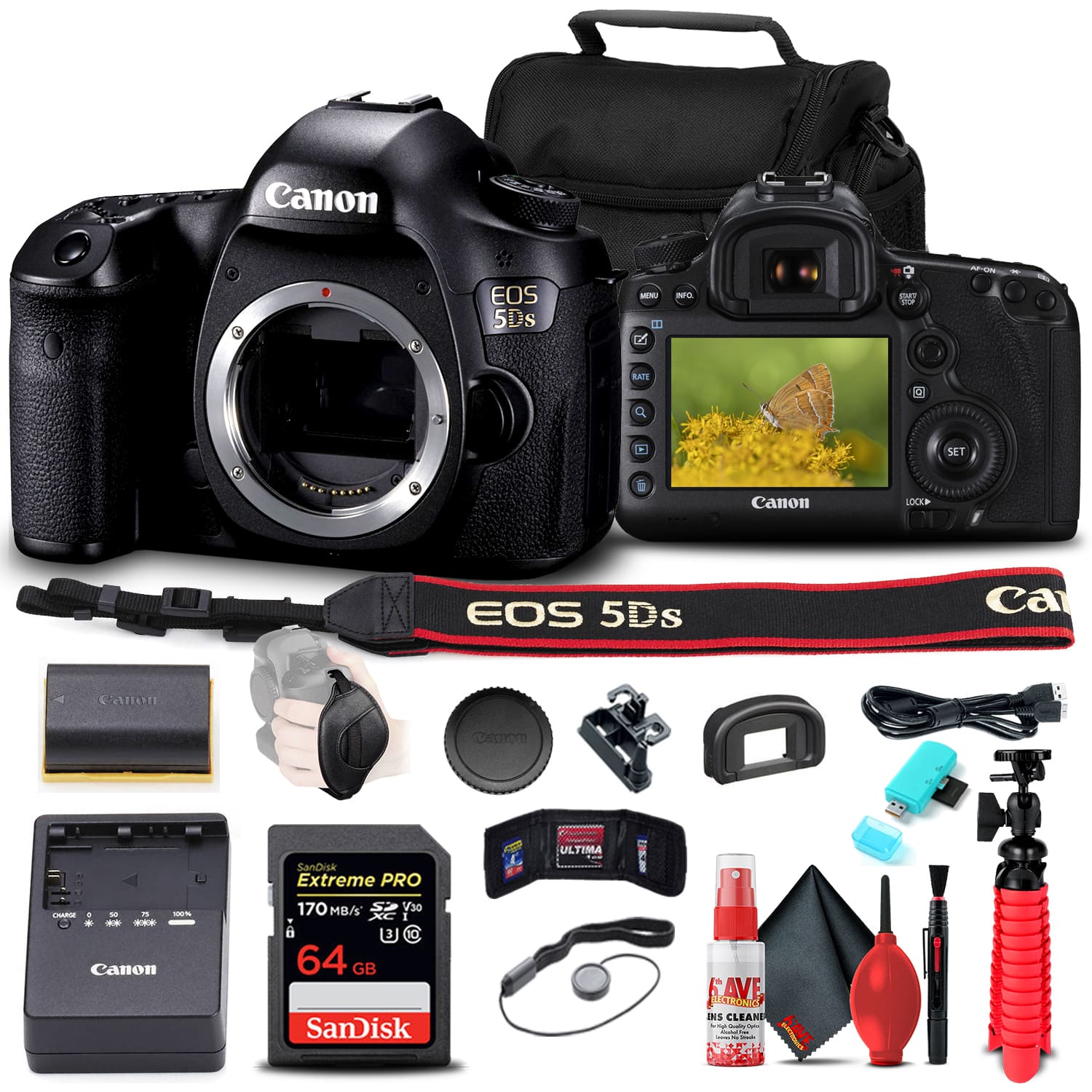 Canon - EOS 5DS DSLR Camera (Body) (0581C002) + 64GB Memory Card Basic Bundle (International Version)
