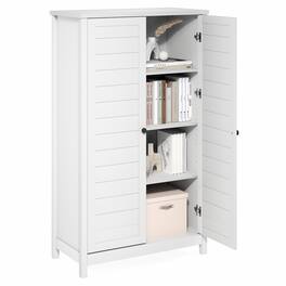 Furinno - Robin Multipurpose Storage Cabinet, Pantry Cabinet, Kitchen Cabinet with 2 Doors, 60 H - White