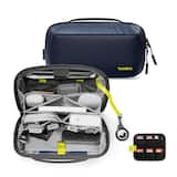 tomtoc - Navigator-T13 Electronic Organizer Accessory Storage Bag Tech Pouch for MacBook Charger, Cables, Power Bank, Hard Drive - Navy Blue