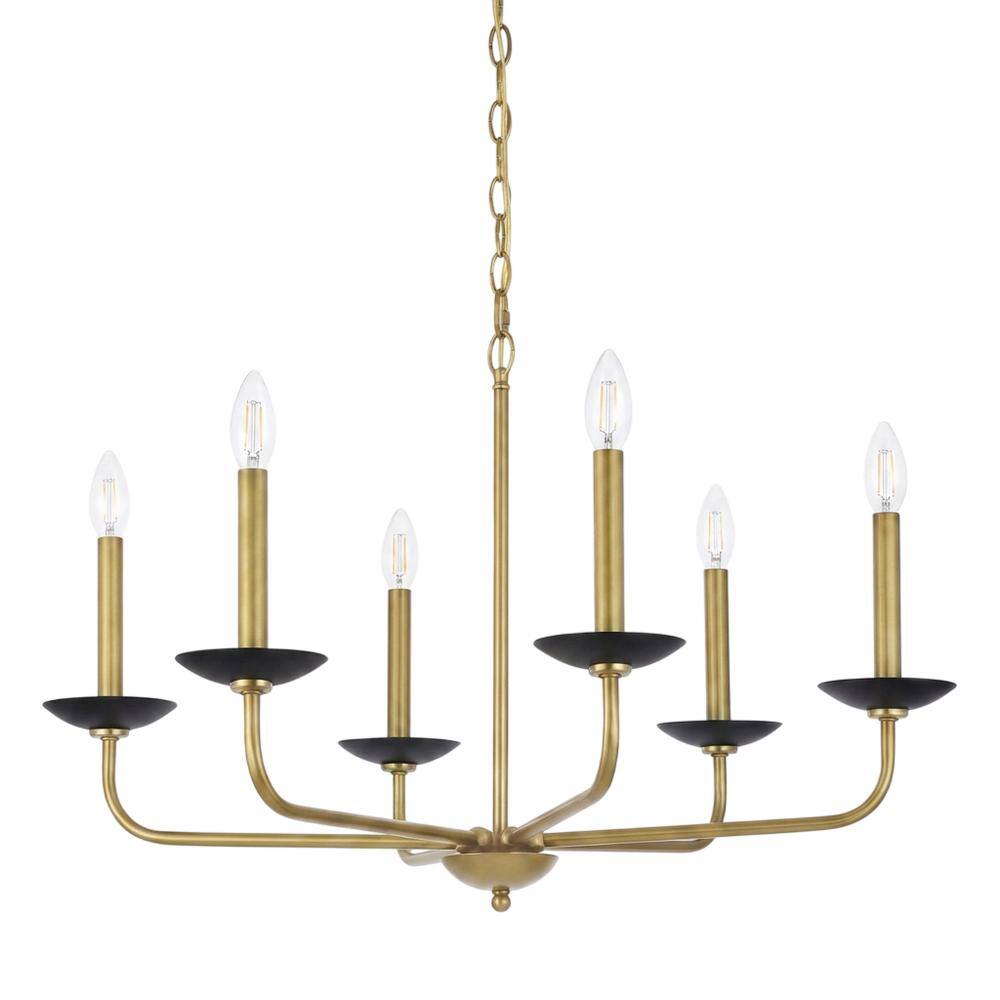 Angle. Living District - Cohen 30 inch pendant in black and brass - Black And Brass.