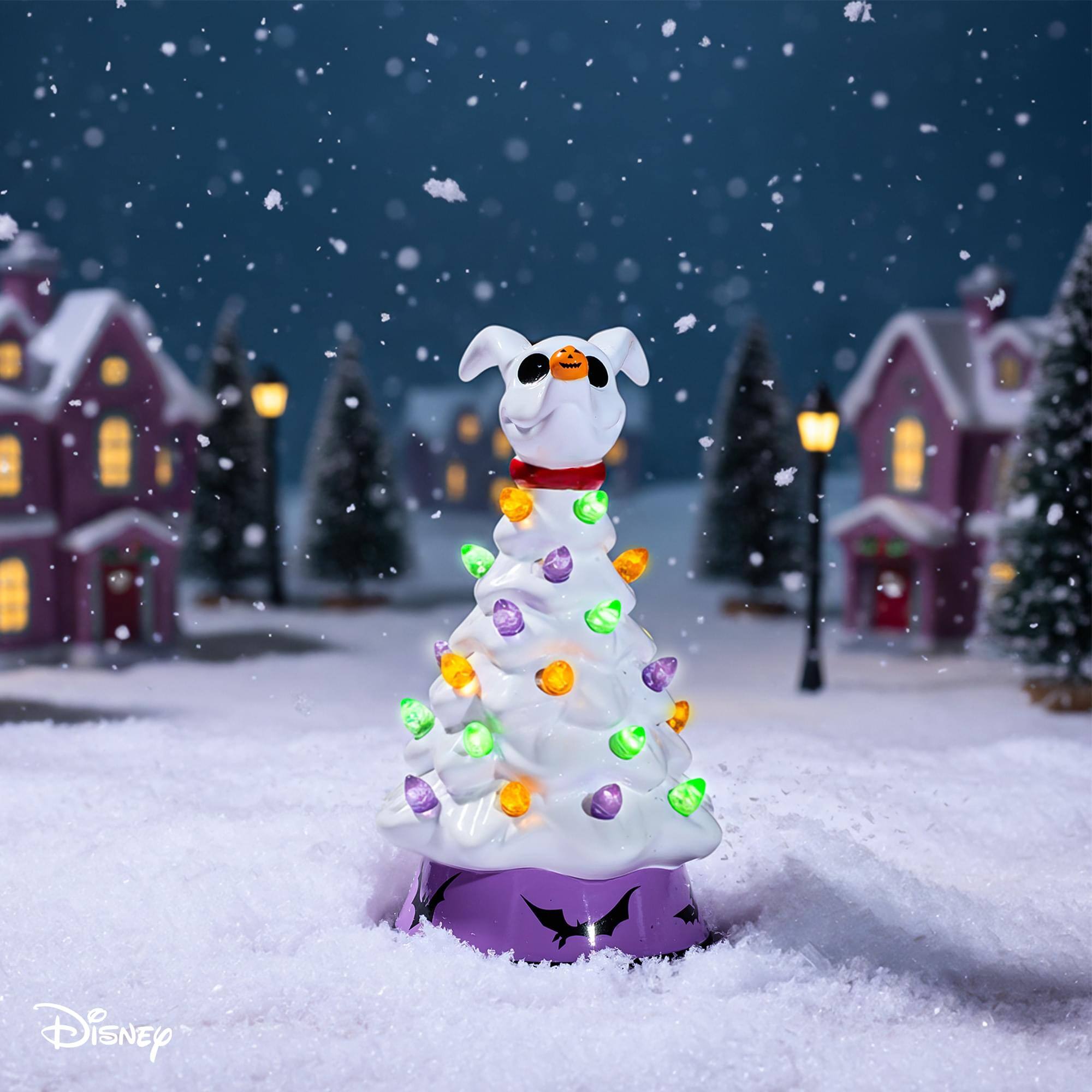 Alt View 3. Ukonic - Disney The Nightmare Before Christmas Zero Light-Up Ceramic Christmas Tree - White.