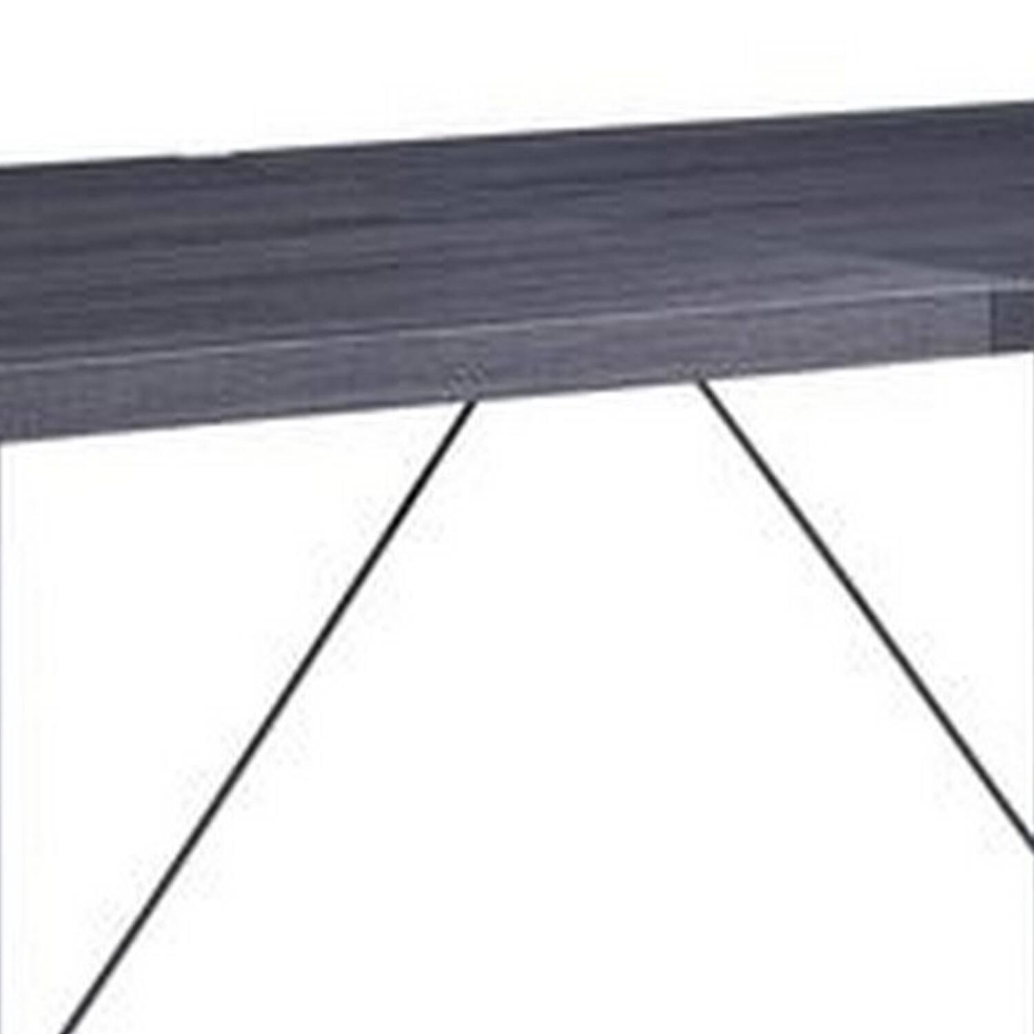 Alt View 2. Manhattan Lane - Dining Table with Rectangular Metal Inserted Top and Sled Base - Gray.