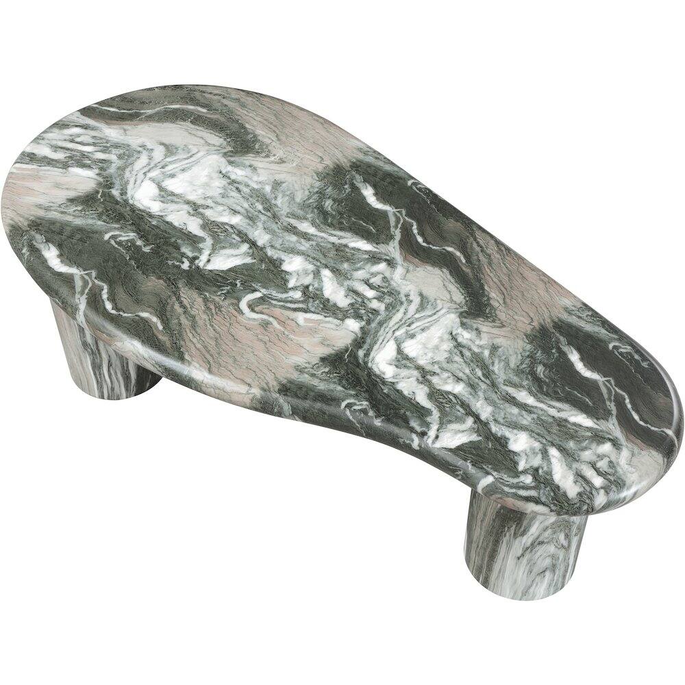 Alt View 4. Meridian Furniture - Sassari Green Marble Finish Concrete Coffee Table - Green.