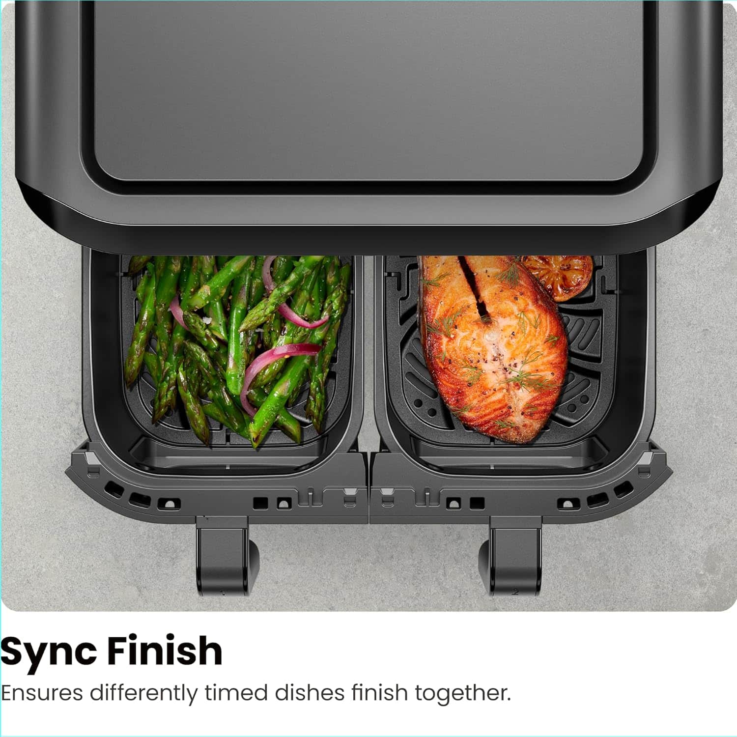 Sync Finish
Ensures differently timed dishes finish together.