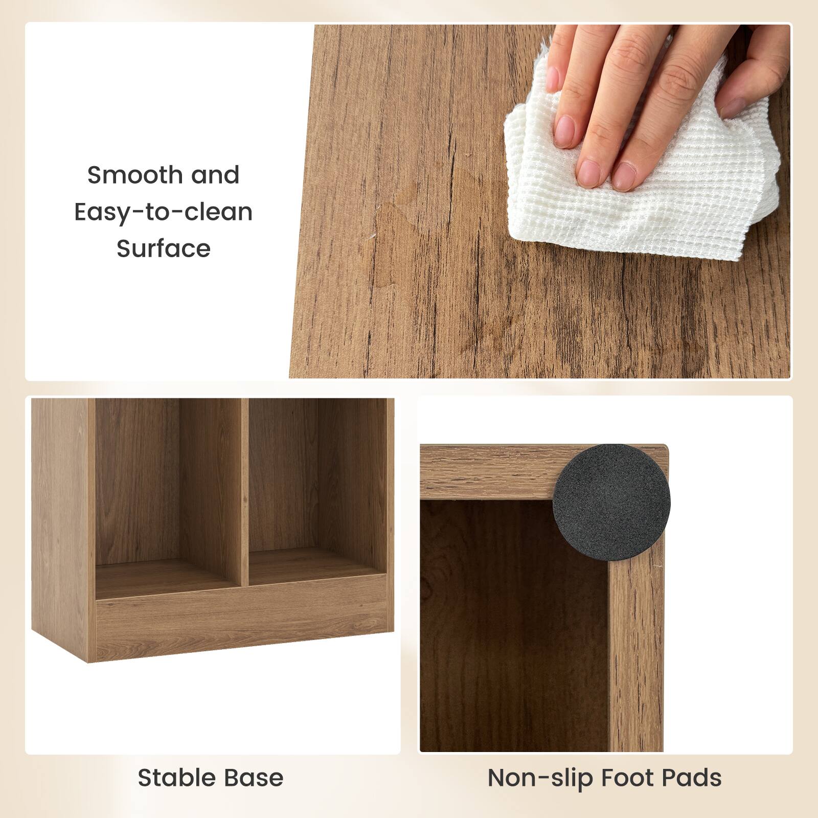 Smooth and Easy-to-clean Surface Stable Base Non-slip Foot Pads