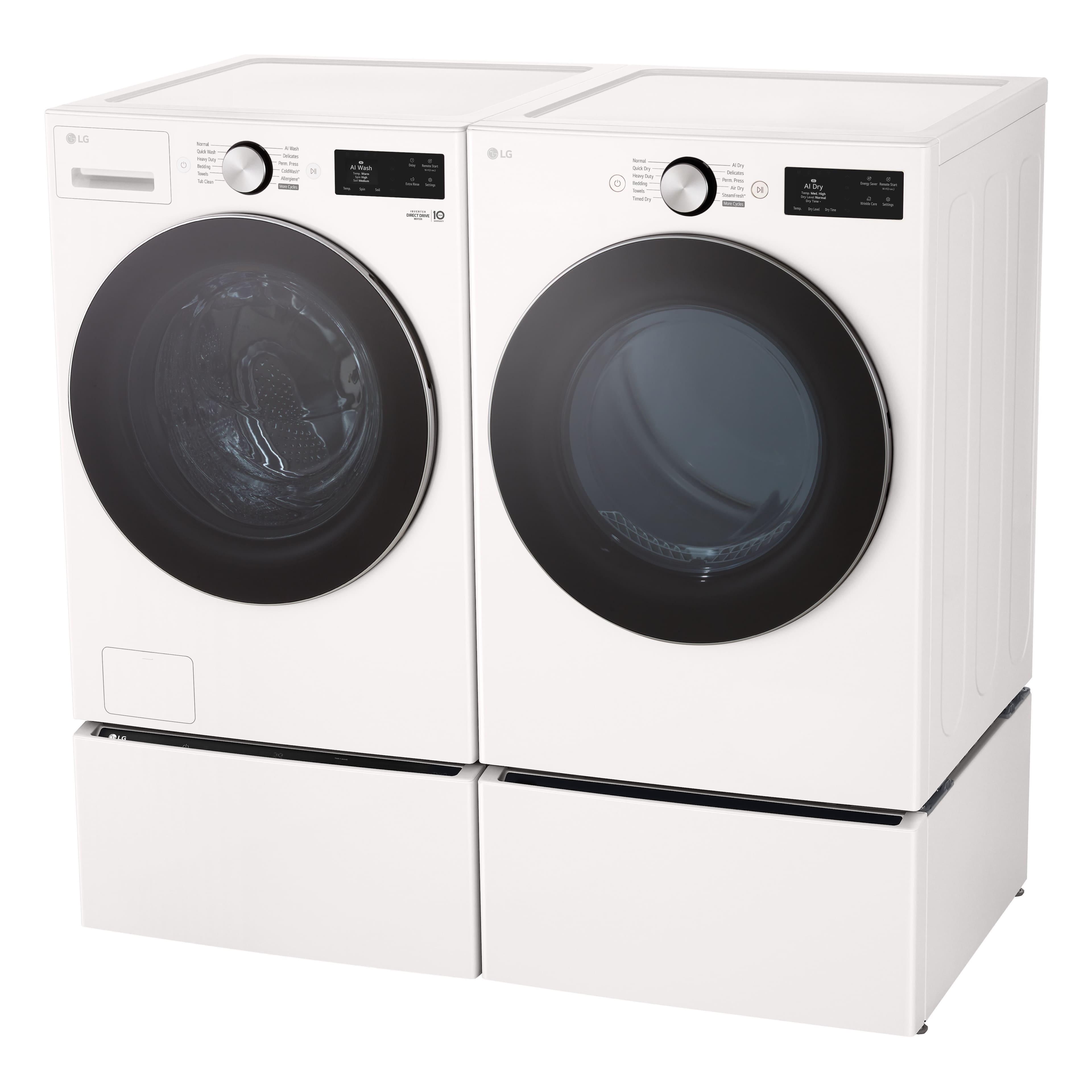 Alt View 17. LG - 7.4 Cu. Ft. Stackable Smart Electric Dryer with Steam and AI Sensor Dry - Alpine White.