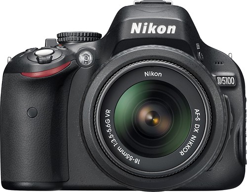  Nikon - D5100 DSLR Camera Body with 18–55mm VR Lens - Black