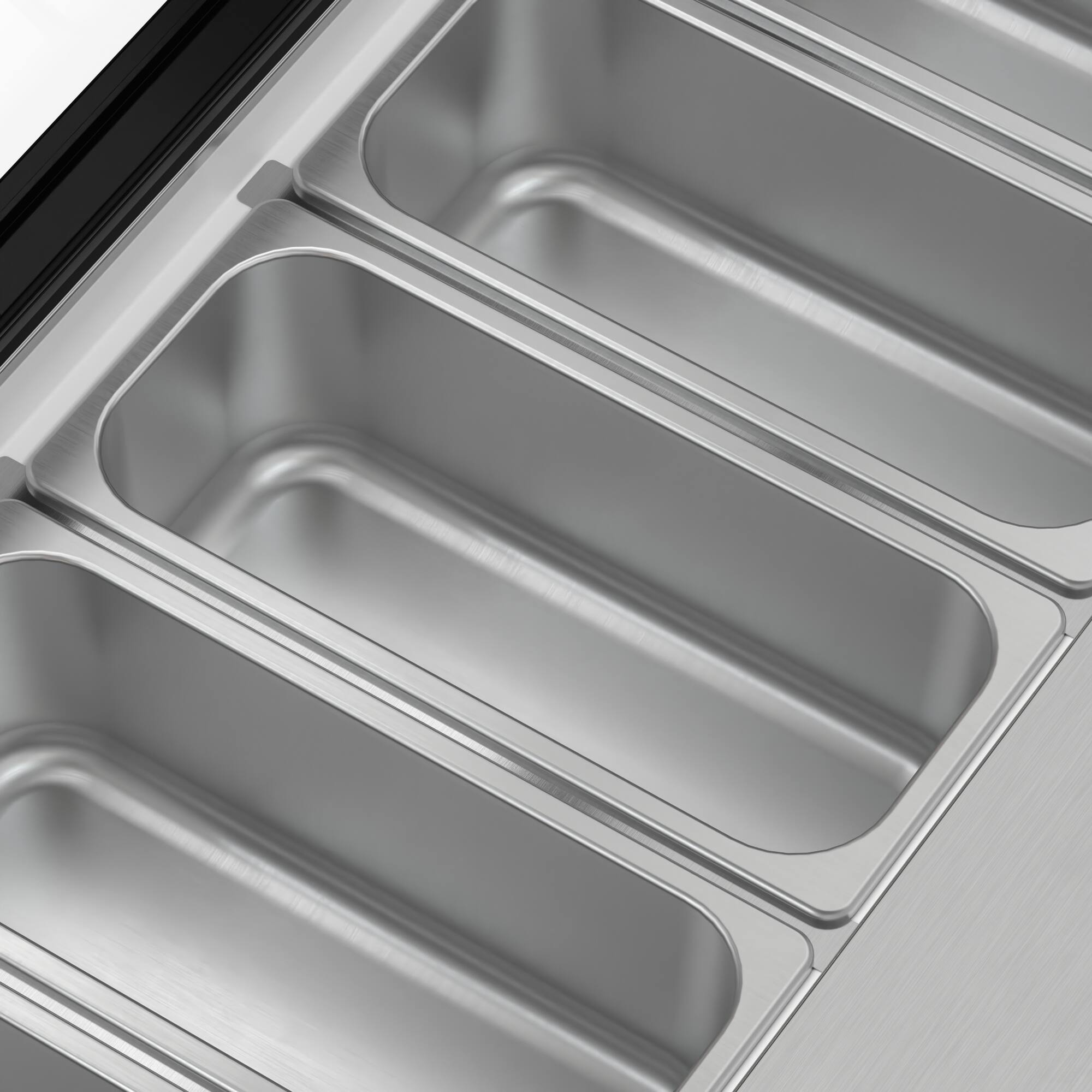 Alt View 3. Koolmore - 39 in. 5-Pan Countertop Ice Cream Display Freezer with Glass Top in Stainless-Steel (KM-CGD-5P) - Stainless-Steel and Black.