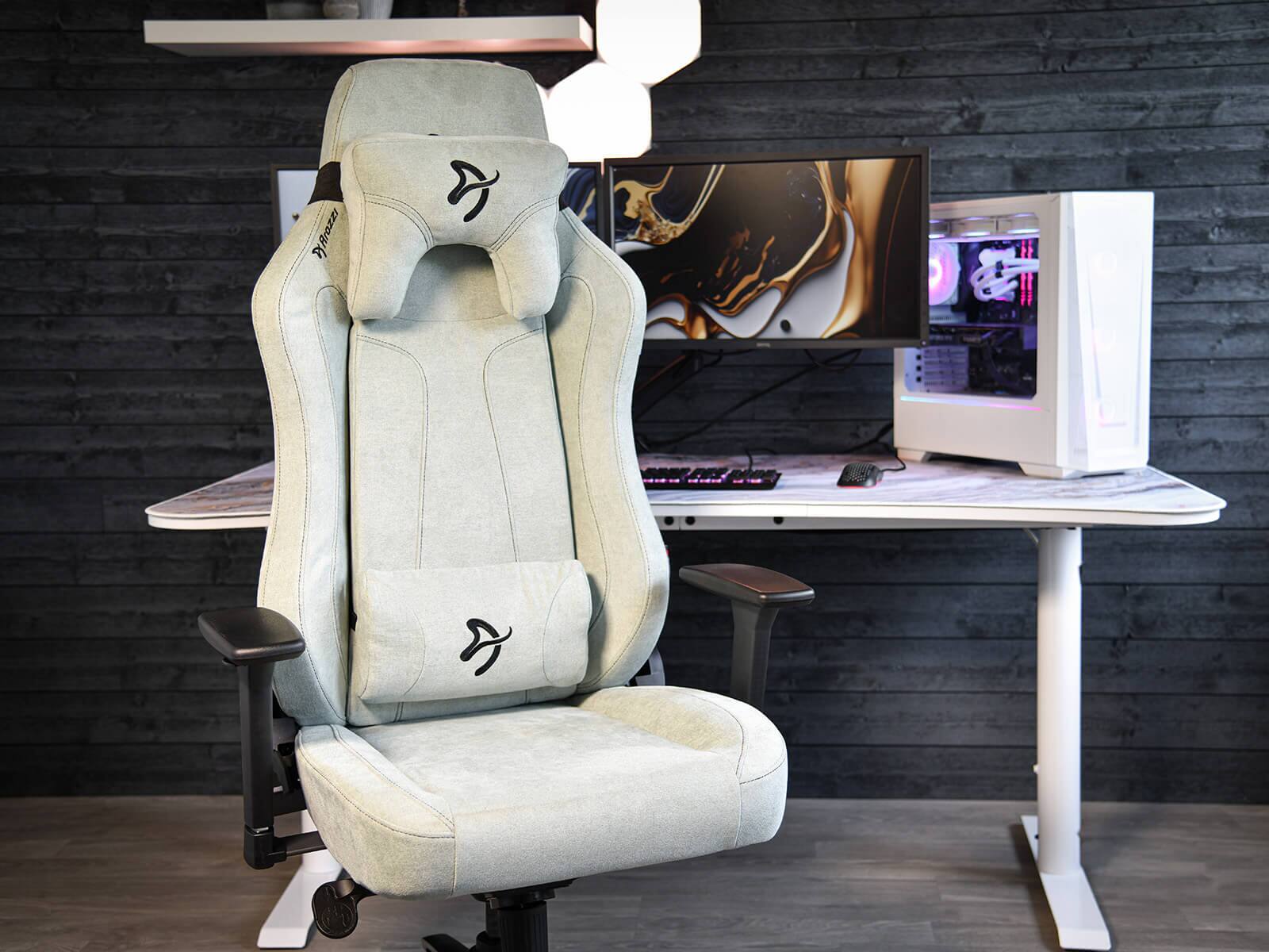 Alt View 17. Arozzi - Vernazza Premium Soft Fabric Ergonomic Office/Gaming Chair - Light Grey.