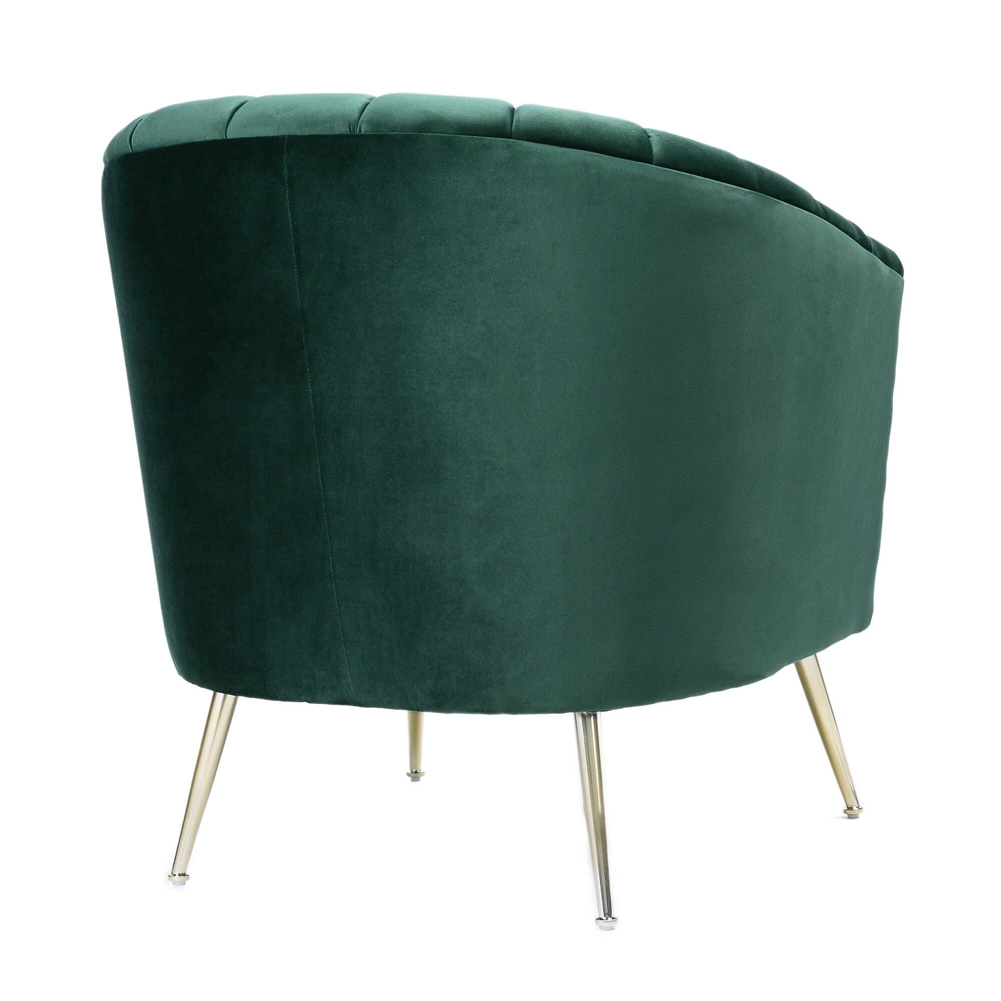 Alt View 2. Manhattan Comfort - Rosemont Mid-Century Modern Velvet Accent Armchair - Green.