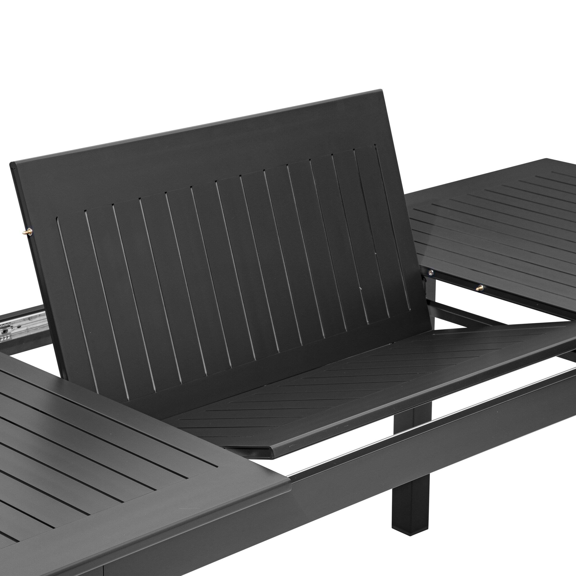 Alt View 1. Crestlive Products - Crestlive Products Patio table Rectangle Extendable Outdoor Dining Table - Black.