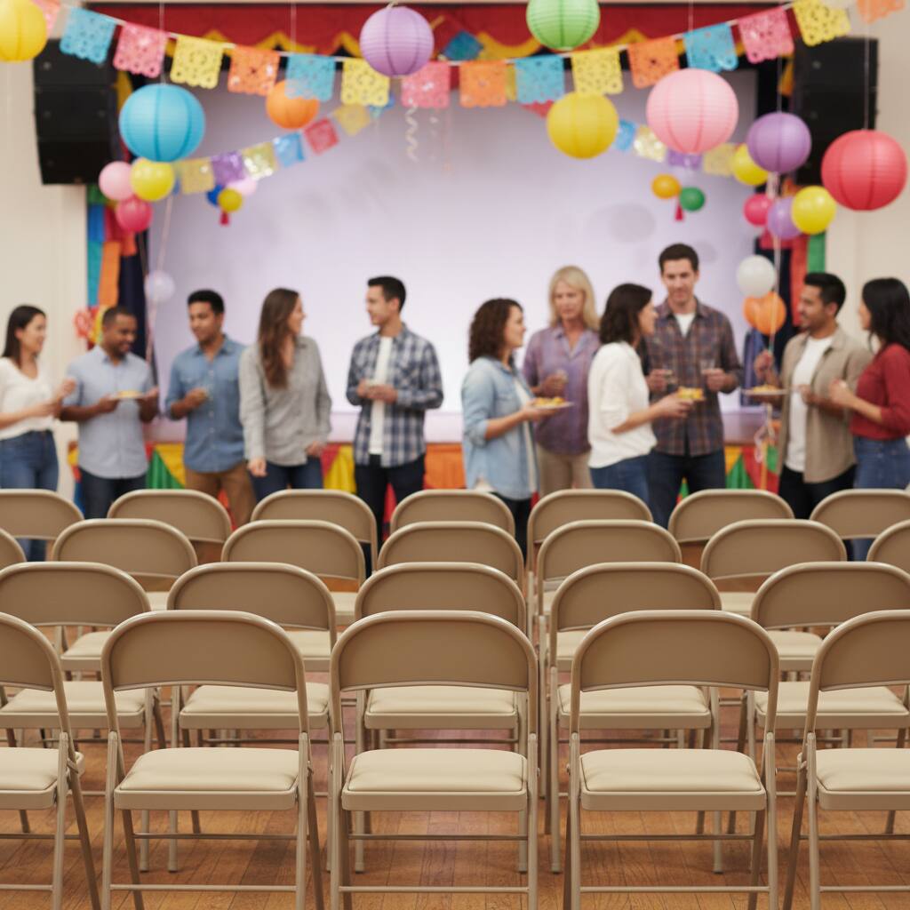 Alt View 5. AOITUN - Folding Chair 4 Pack - Versatile Metal Folding Chairs for Outdoor & Indoor Use - Khaki.