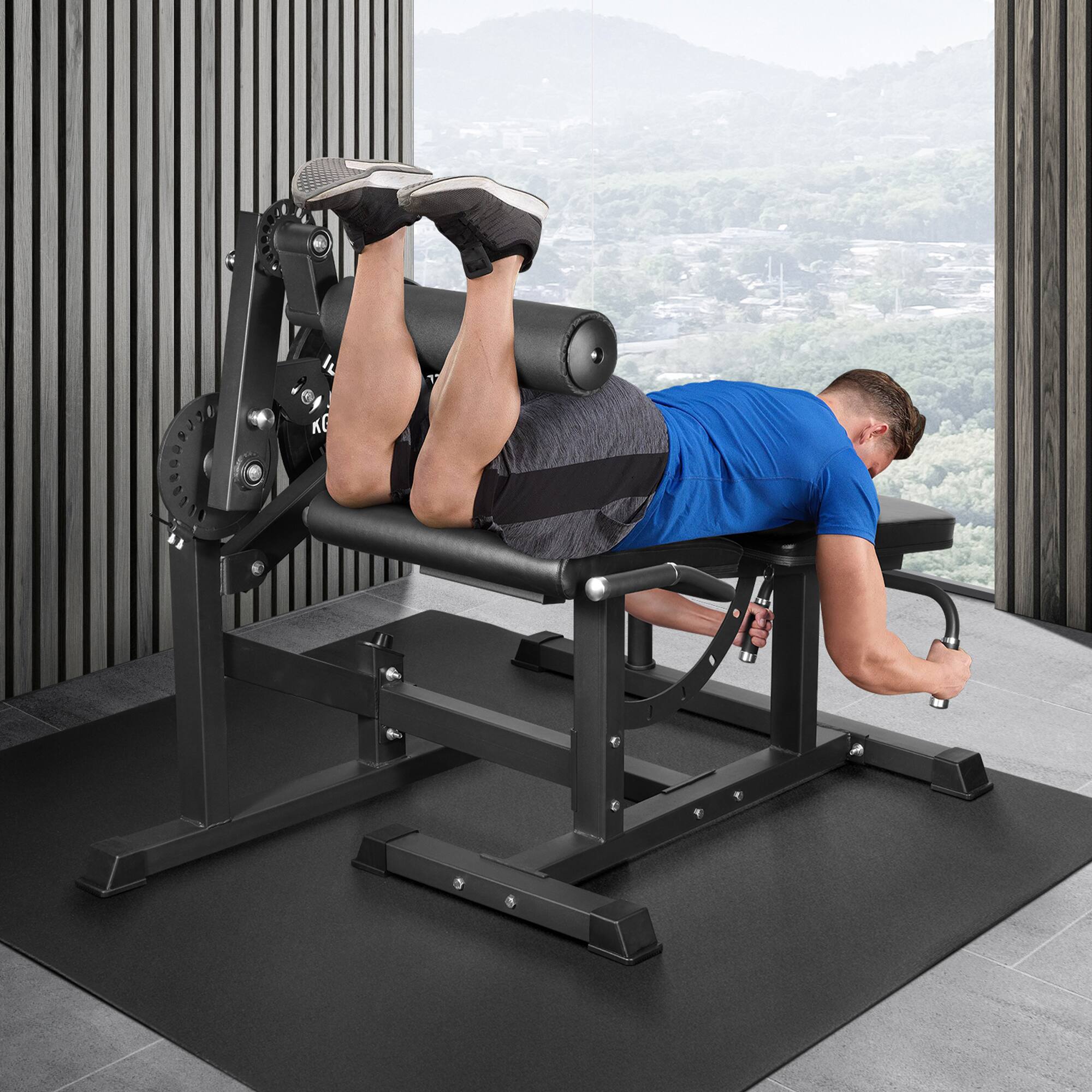 Alt View 4. BalanceFrom Fitness - BalanceFrom Fitness 2-in-1 Lying Leg Extension and Curl Machine Gym Equipment - Black.