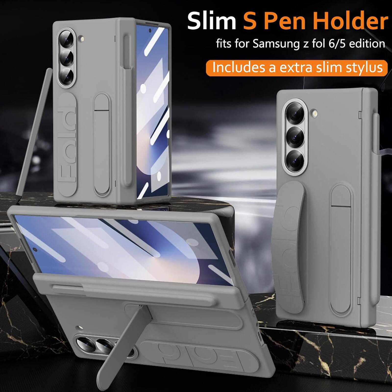 Slim S Pen Holder fits for Samsung z fol 6/5 edition  
Includes a extra slim stylus