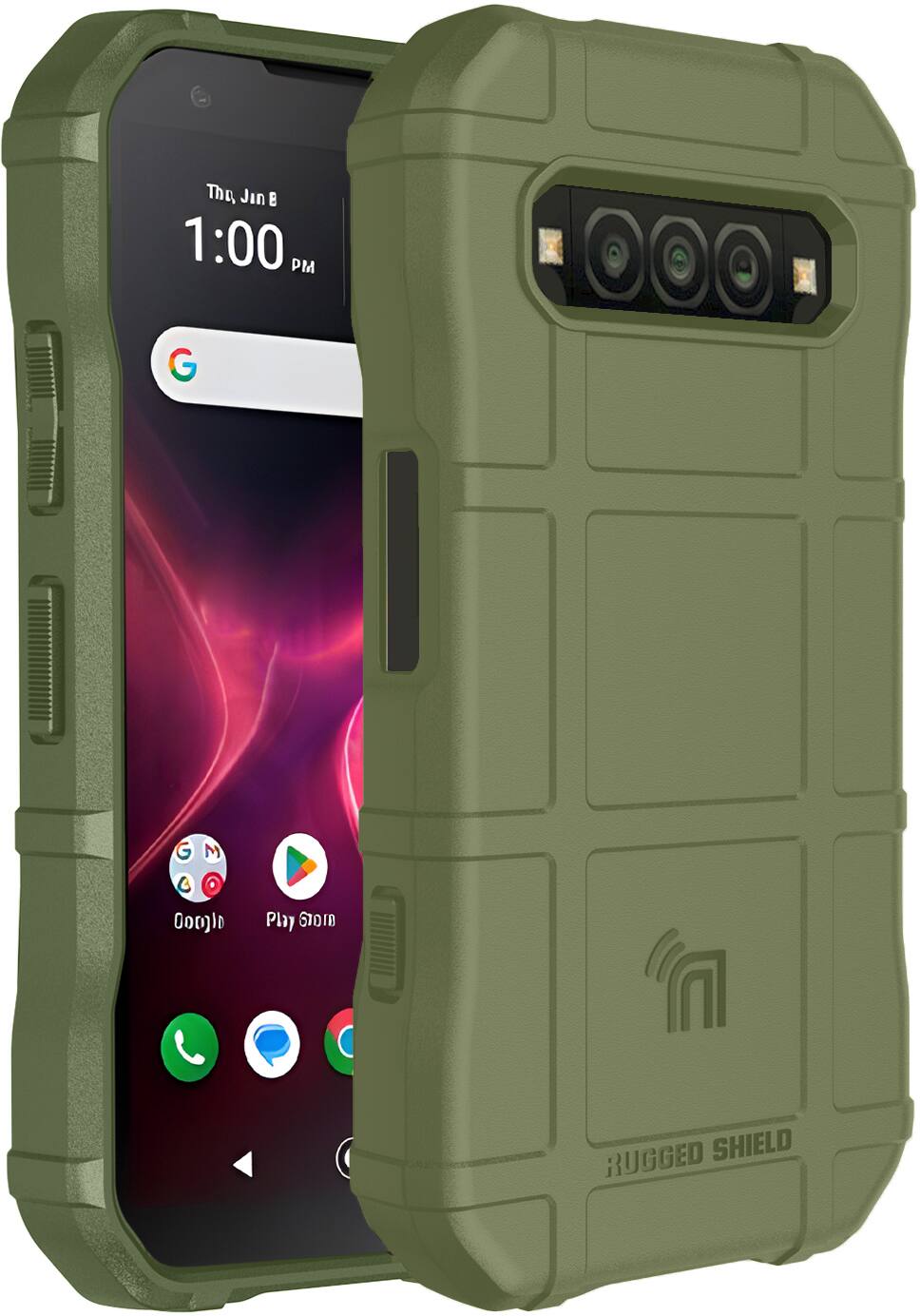 This Jin B 1:00 PM  
G  
Oocolo  
Play Store  

RUGGED SHIELD