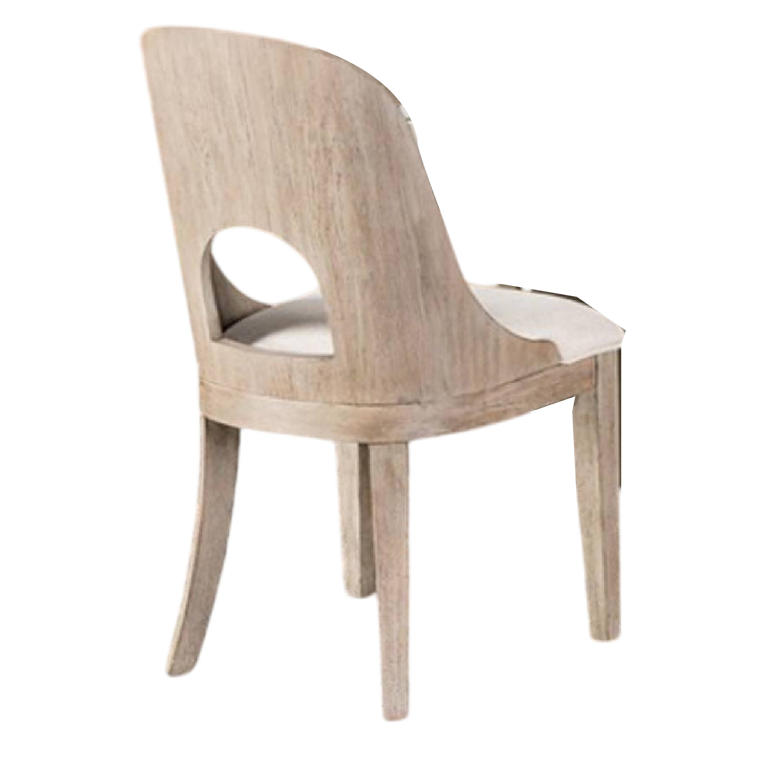 Alt View 3. Manhattan Lane - Zoko 5pc Round Dining Table Set, Polyester Chairs, White, Solid Wood - White Wash Oak, White.