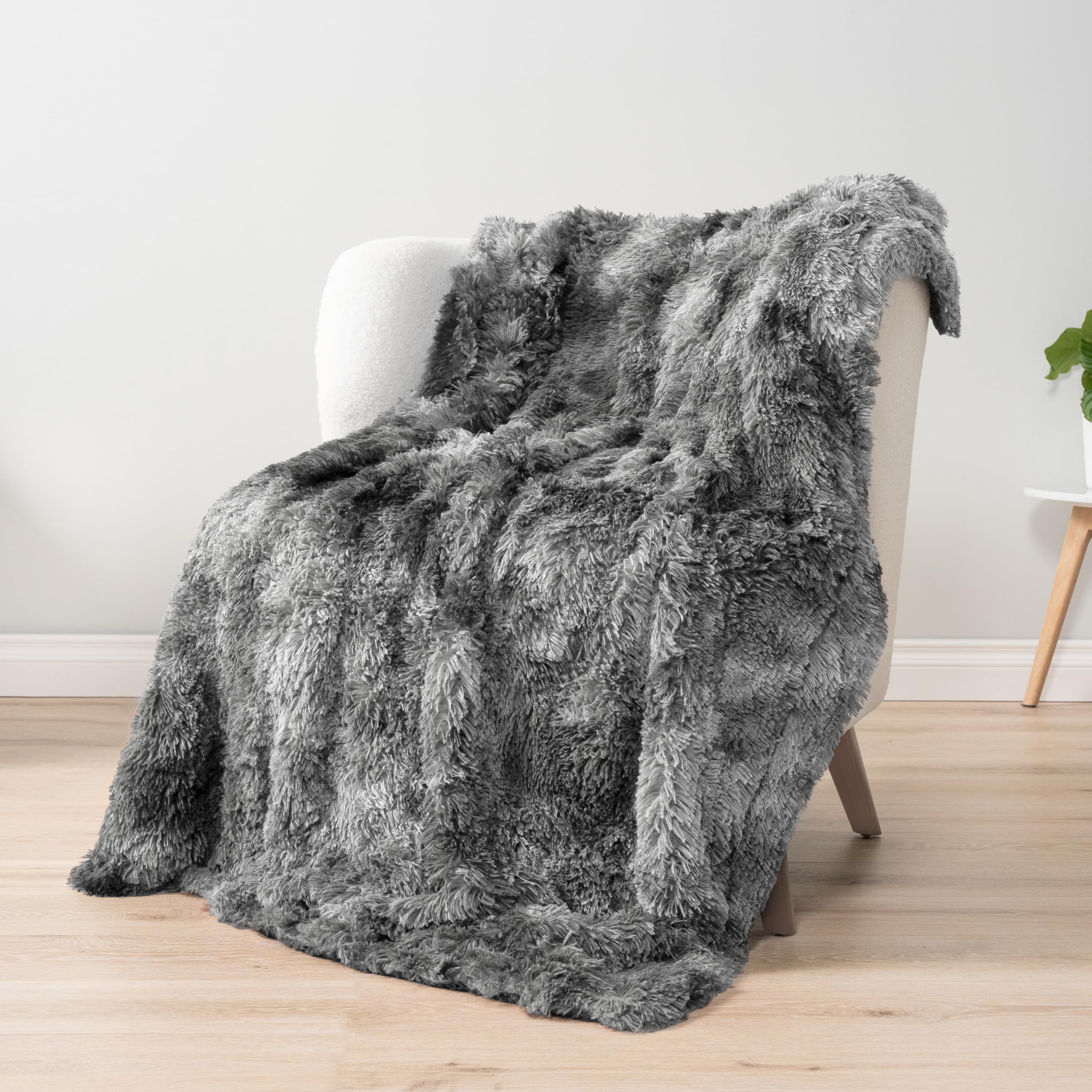 Alt View 3. Alchemy Casas - Fluffy Throw Blanket Bed Fuzzy For Women Men Furry Plush Warm Sofa Super Soft Thick Faux Sherpa Tie dye - Light Grey 60 x 80 Inches - Twin.