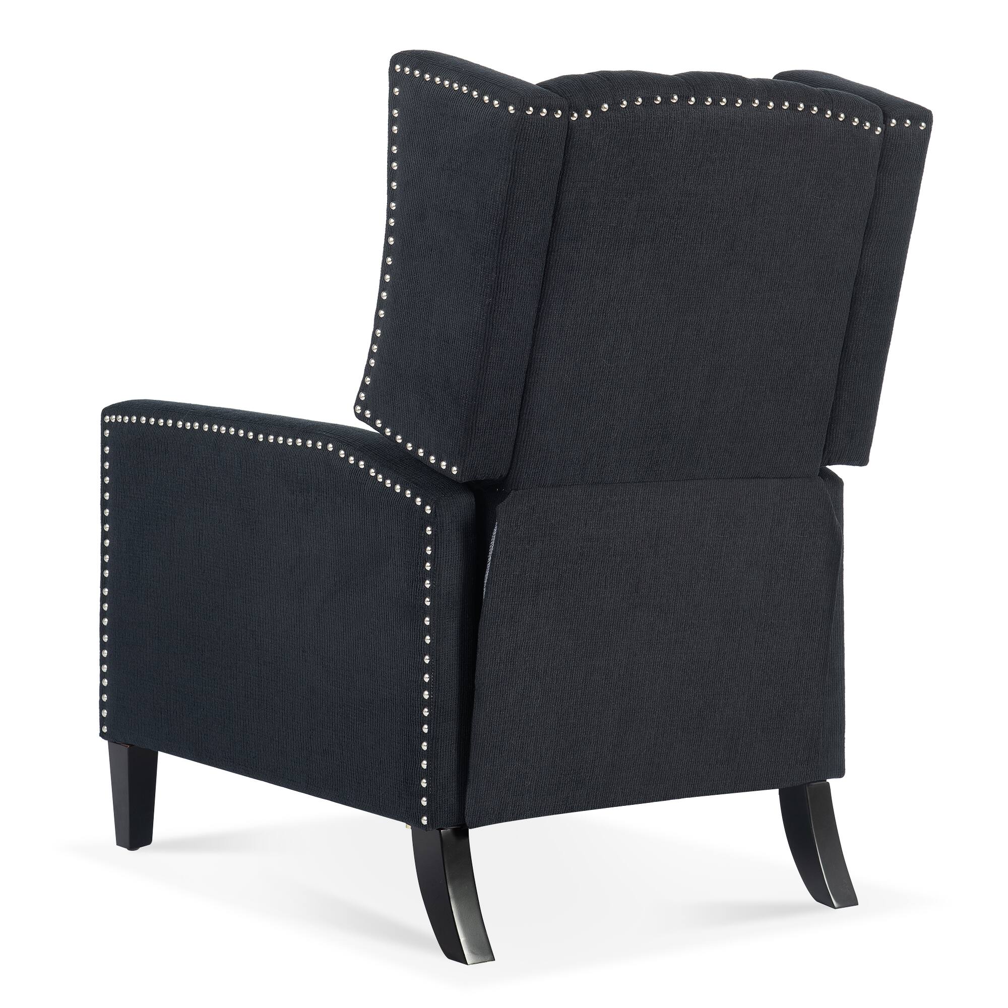 Alt View 4. APRILSOUL - Wide Manual Wing Chair Recliner - Black.