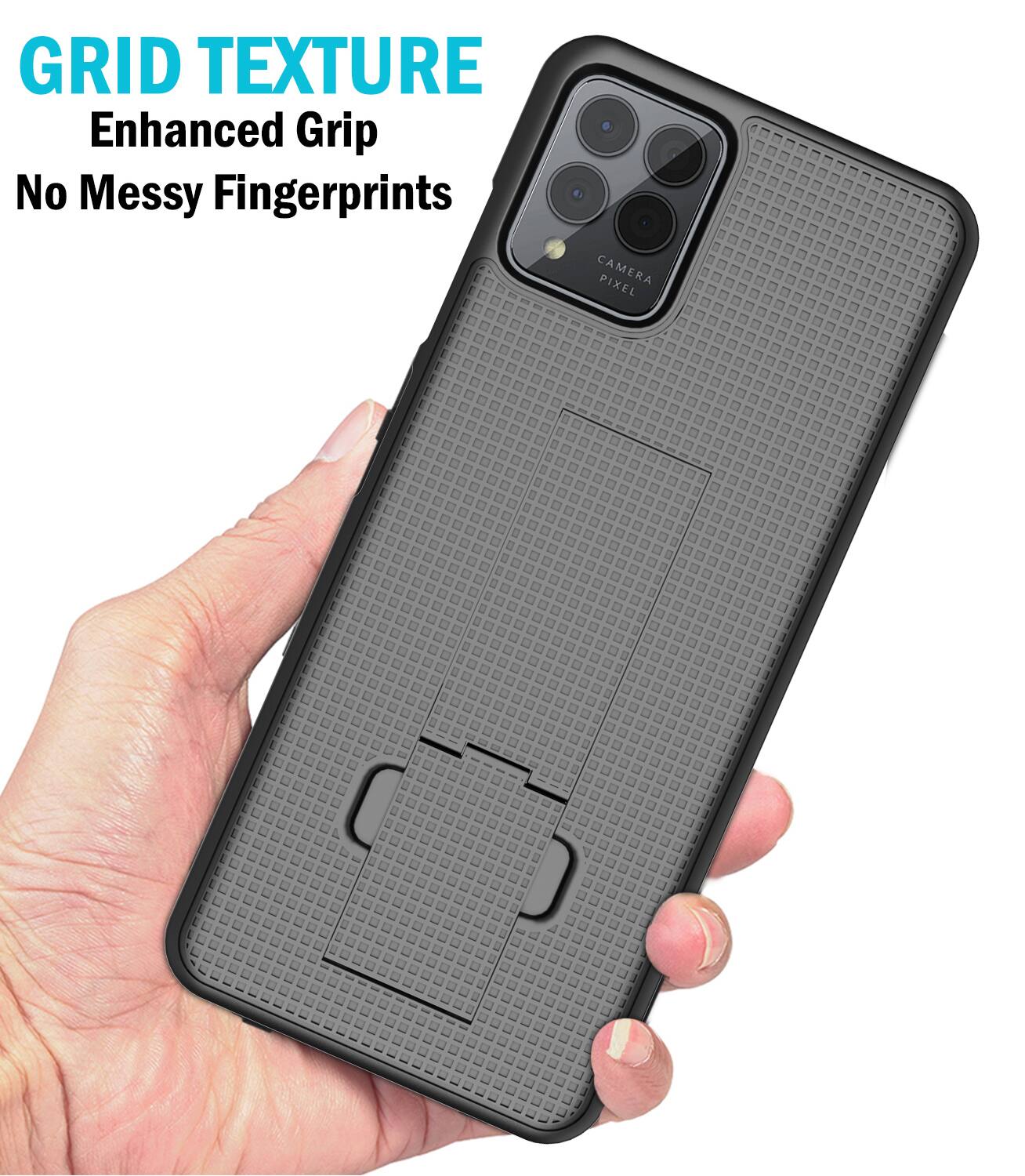 GRID TEXTURE  
Enhanced Grip  
No Messy Fingerprints