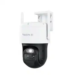 Reolink - TrackMix LTE 4G Dual-Lens 4K 8MP Battery Security Camera IP65 Auto-Zoom Tracking,Person/Vehicle/Animal Detection - White